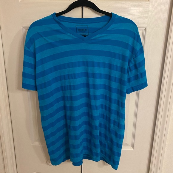 Blue Striped Short Sleeve Men’s Tee XL - Picture 1 of 4